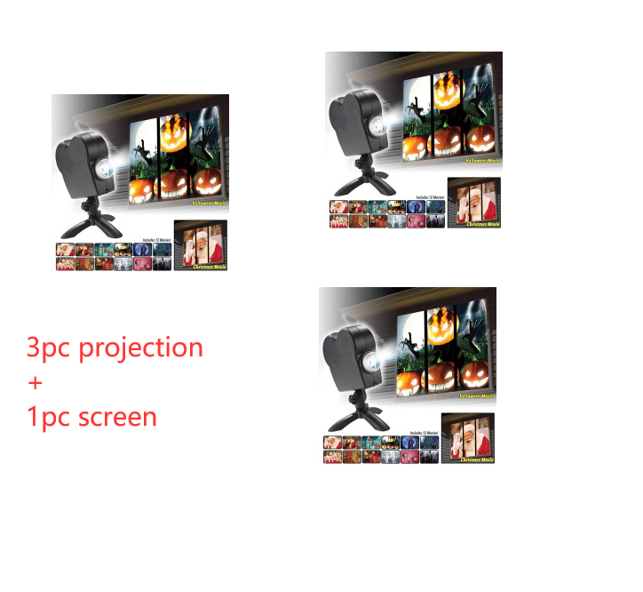 Halloween  Christmas Laser Projector 12 Movies Disco Light Mini Window Home Theater Projector Indoor Outdoor Projector